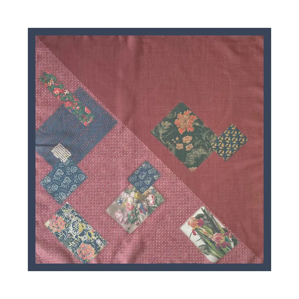 Silk Scarf with Retro Print for Women Autumn Winter — feature 24