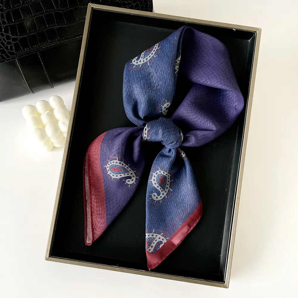 Silk Scarf with Retro Print for Women Autumn Winter — feature 37