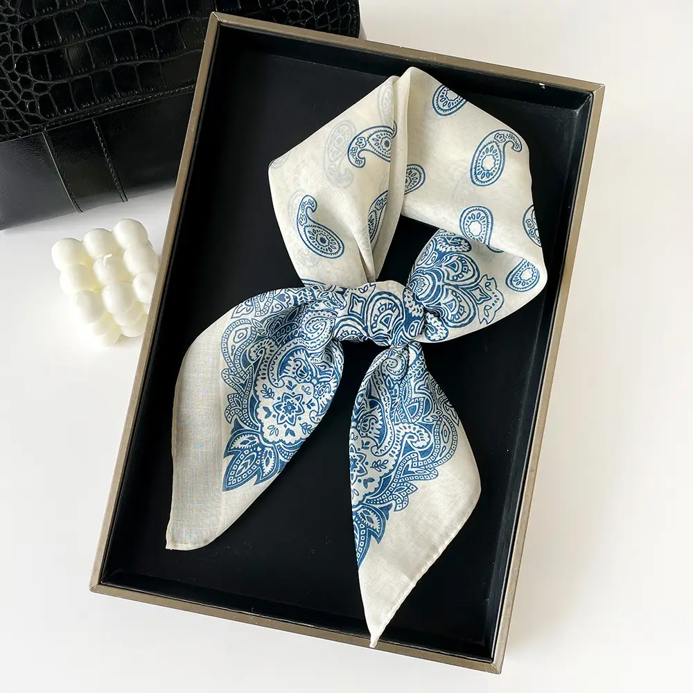 Silk Scarf with Retro Print for Women Autumn Winter — feature 47
