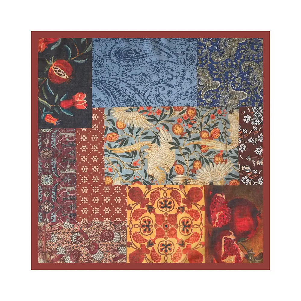 Silk Scarf with Retro Print for Women Autumn Winter — feature 6