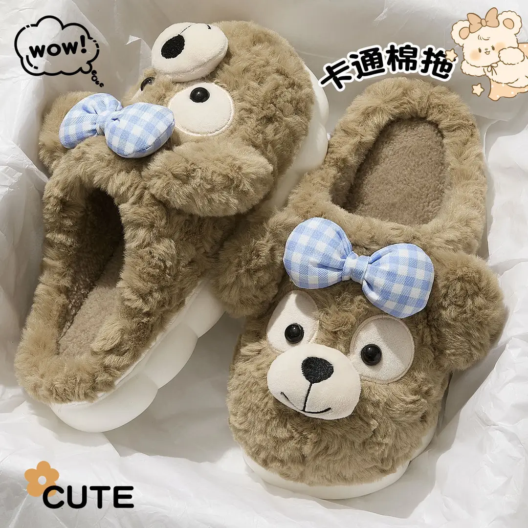 Cotton Slippers for Women 2025 New Popular Indoor Home Soft-Soled Non-Slip Cute Warm Plush Cotton Slippers for Women - Image 4