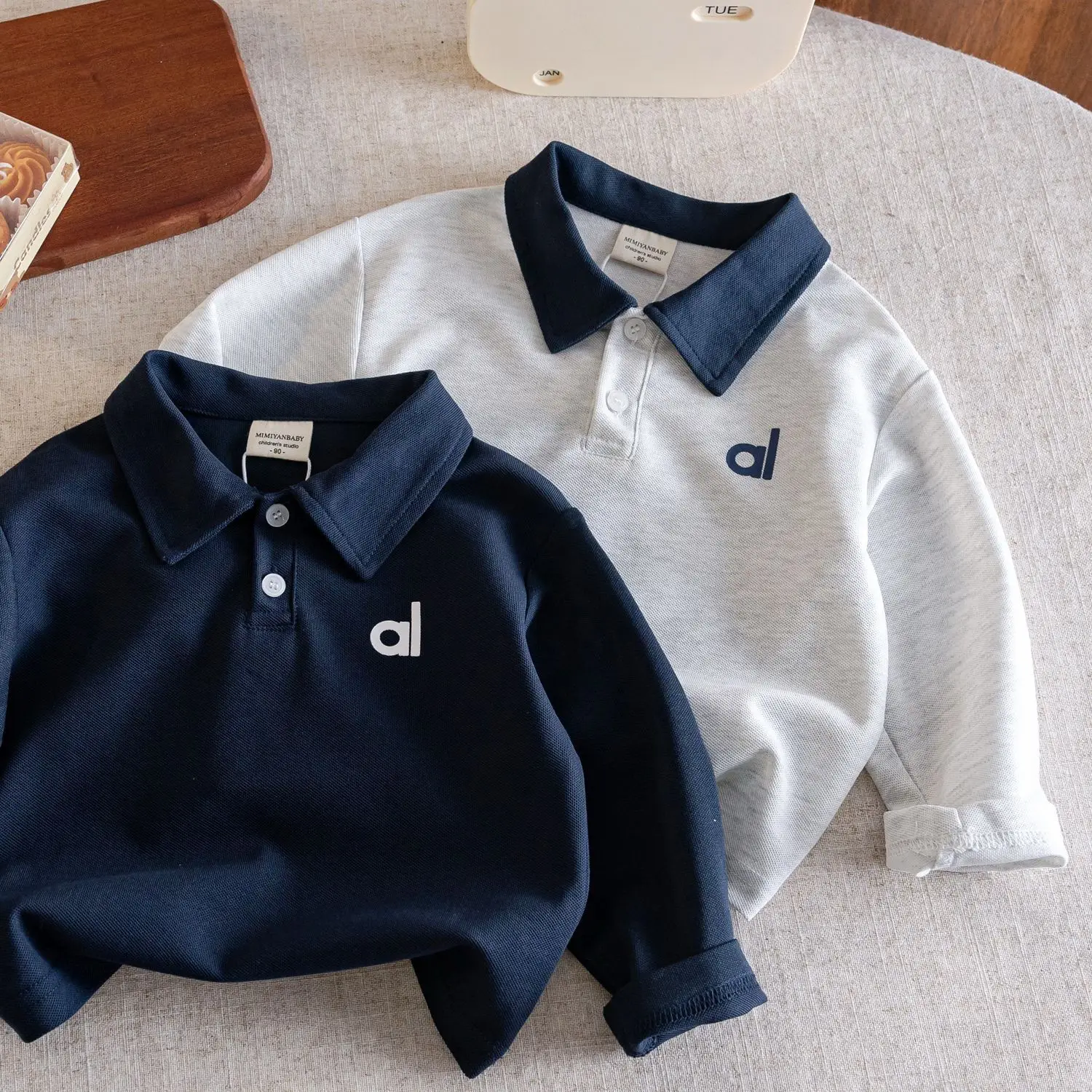 Children's Navy & White Polo T-Shirt Set - Image 4