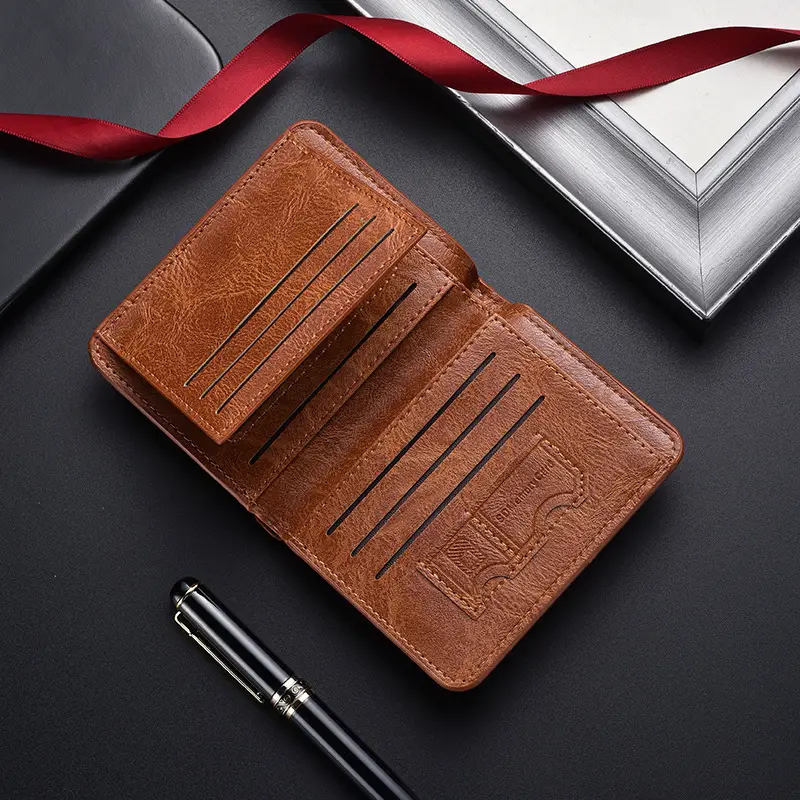 Cross-Border Wholesale Men's Wallet Short Multi-Functional Driver's License Card Holder All-In-One 2025 New High-End Wallet Wallet