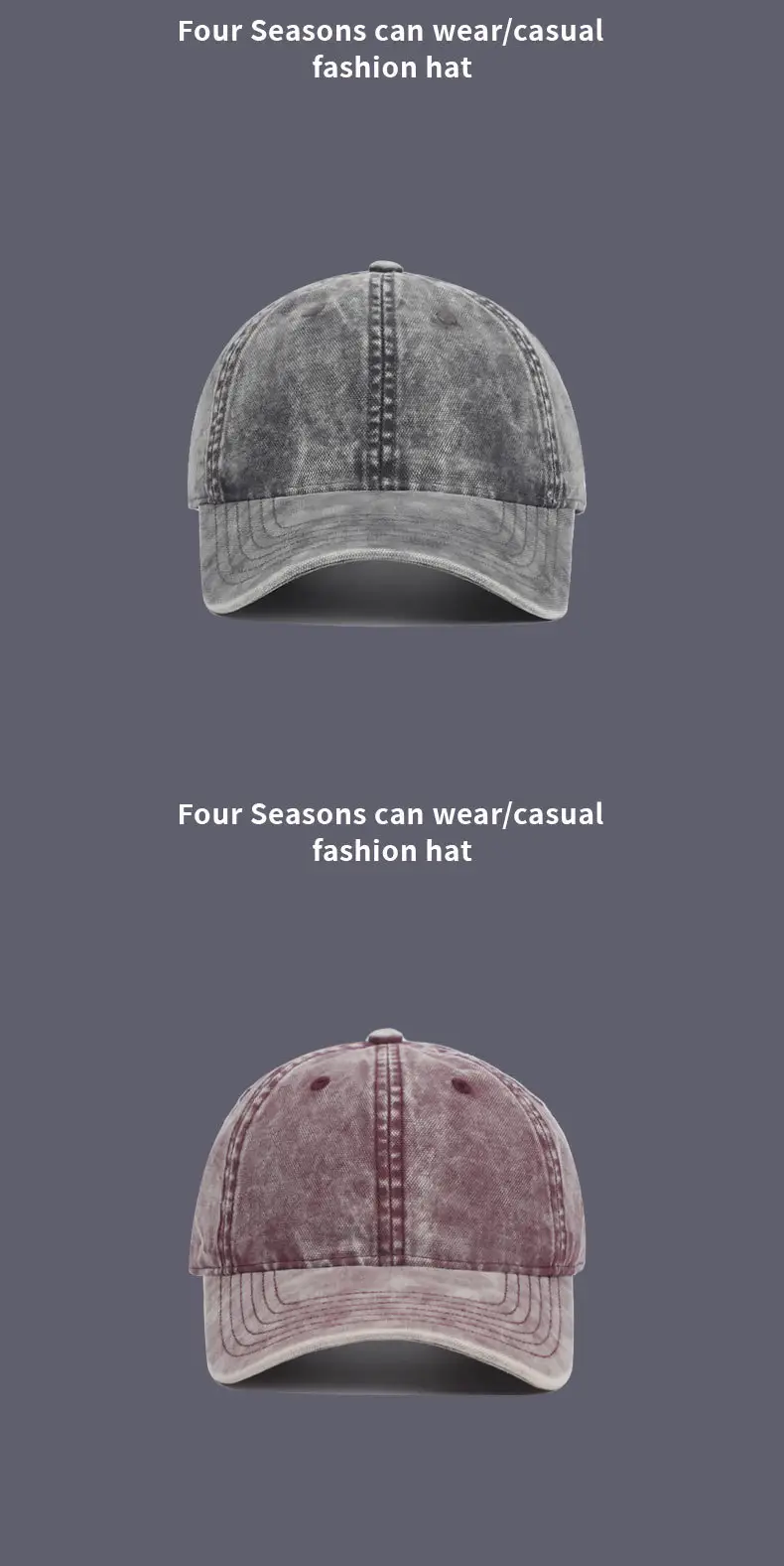 Vintage Washed Denim Baseball Caps for Men Women — feature 11