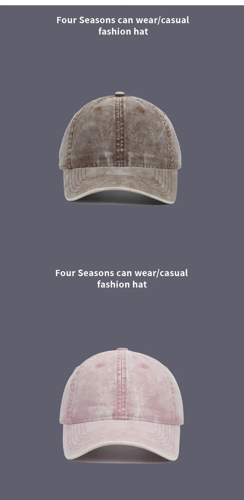 Vintage Washed Denim Baseball Caps for Men Women — feature 12