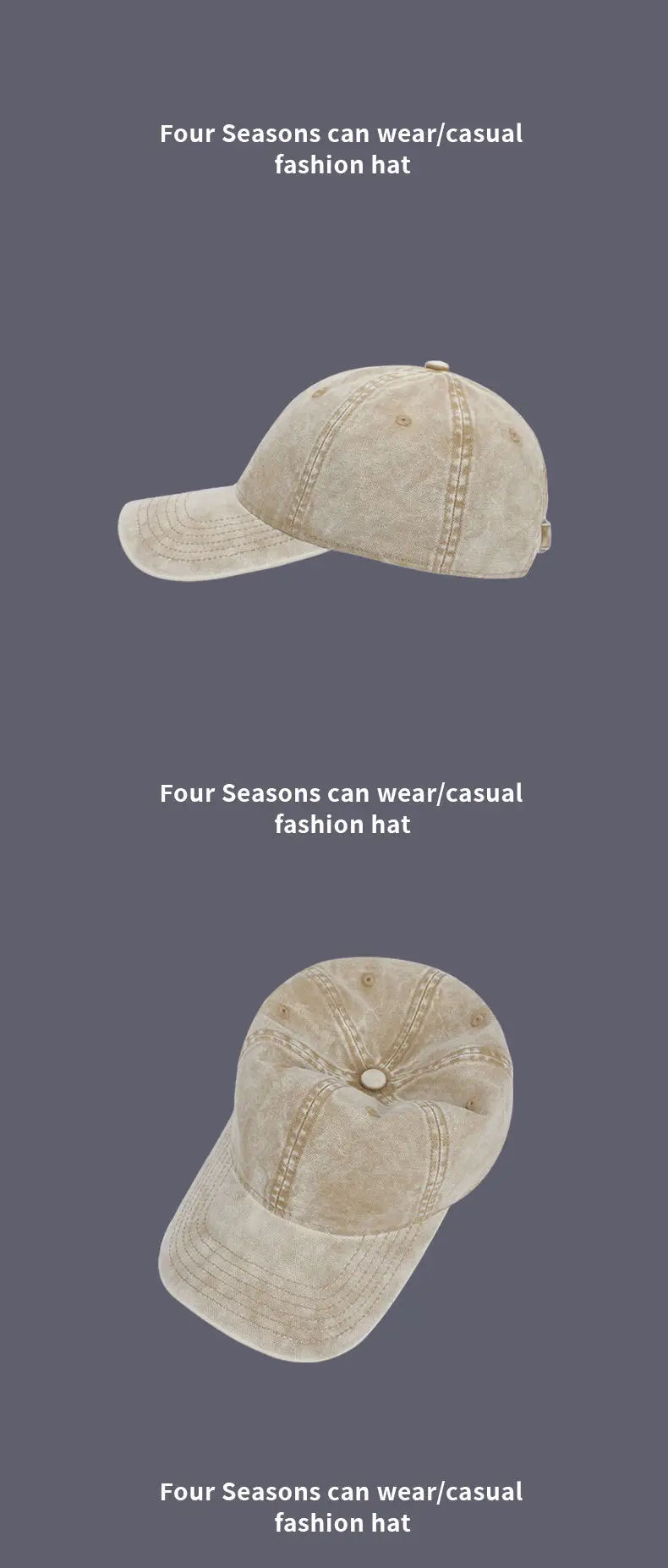 Vintage Washed Denim Baseball Caps for Men Women — feature 14