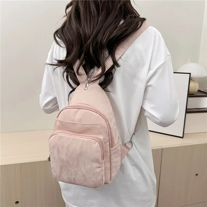 Women's Multi-Color Nylon Shoulder Backpack - Image 8