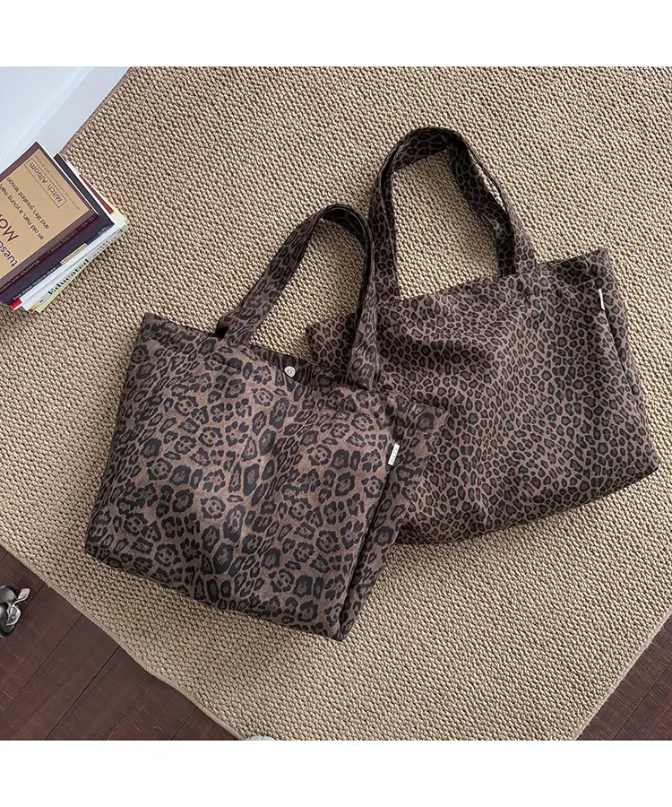 Leopard Print Canvas Shoulder Bag for Women Spring Summer — feature 13