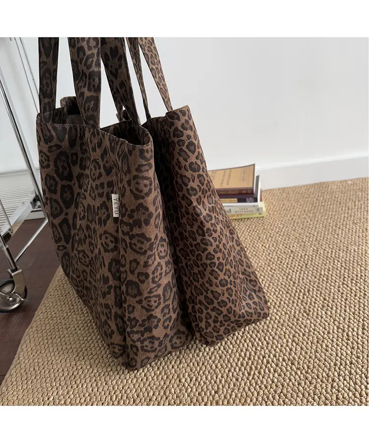 Leopard Print Canvas Shoulder Bag for Women Spring Summer — feature 14