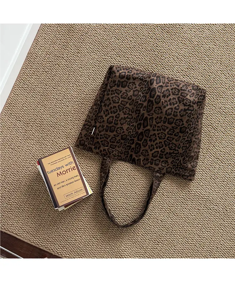 Leopard Print Canvas Shoulder Bag for Women Spring Summer — feature 6