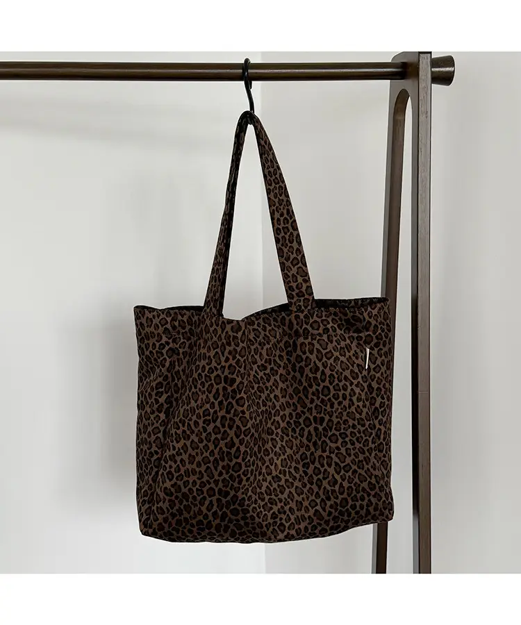Leopard Print Canvas Shoulder Bag for Women Spring Summer — feature 8