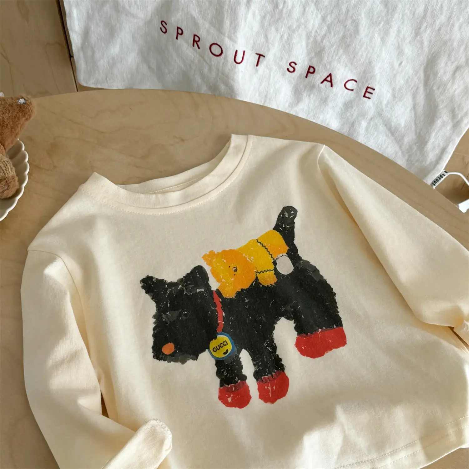 Children's Cartoon Long Sleeve T-Shirt Cream — feature 11