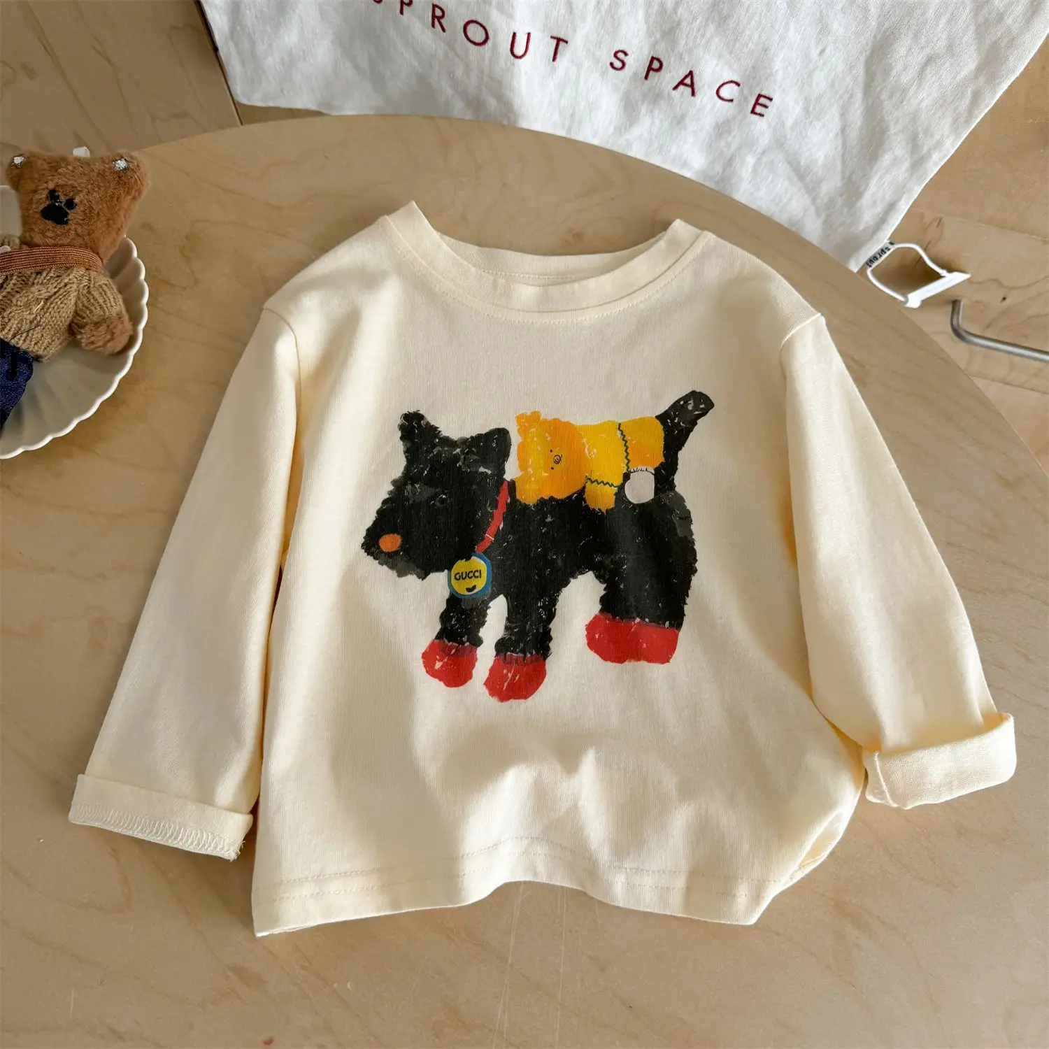 Children's Cartoon Long Sleeve T-Shirt Cream — feature 13