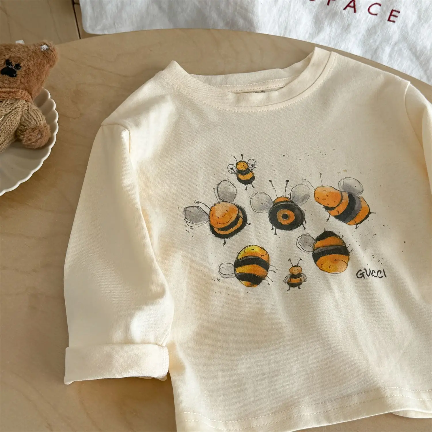 Children's Cartoon Long Sleeve T-Shirt Cream — feature 19