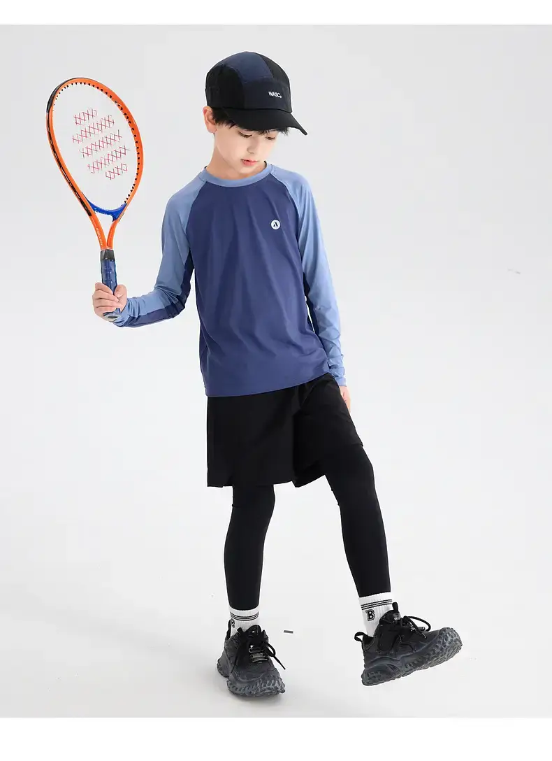 Boys' Blue Raglan Sleeve Badminton T-Shirt 2025 — feature 14