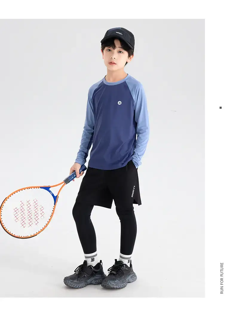 Boys' Blue Raglan Sleeve Badminton T-Shirt 2025 — feature 15