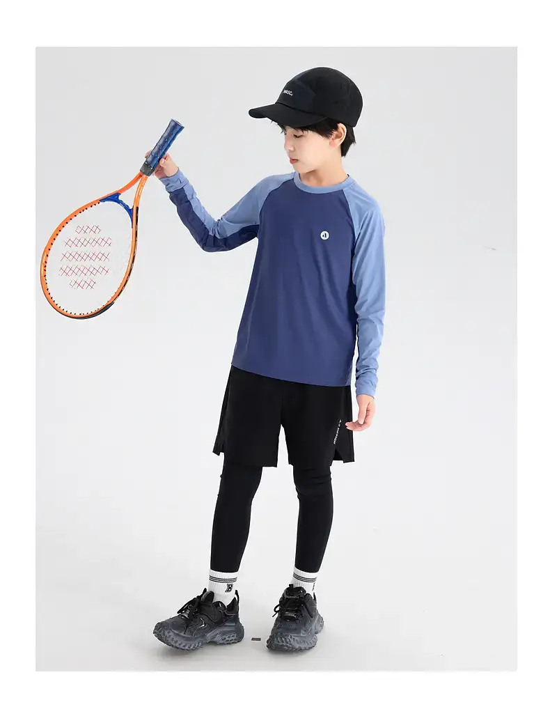 Boys' Blue Raglan Sleeve Badminton T-Shirt 2025 — feature 17