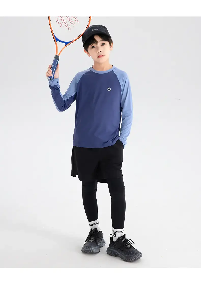Boys' Blue Raglan Sleeve Badminton T-Shirt 2025 — feature 18