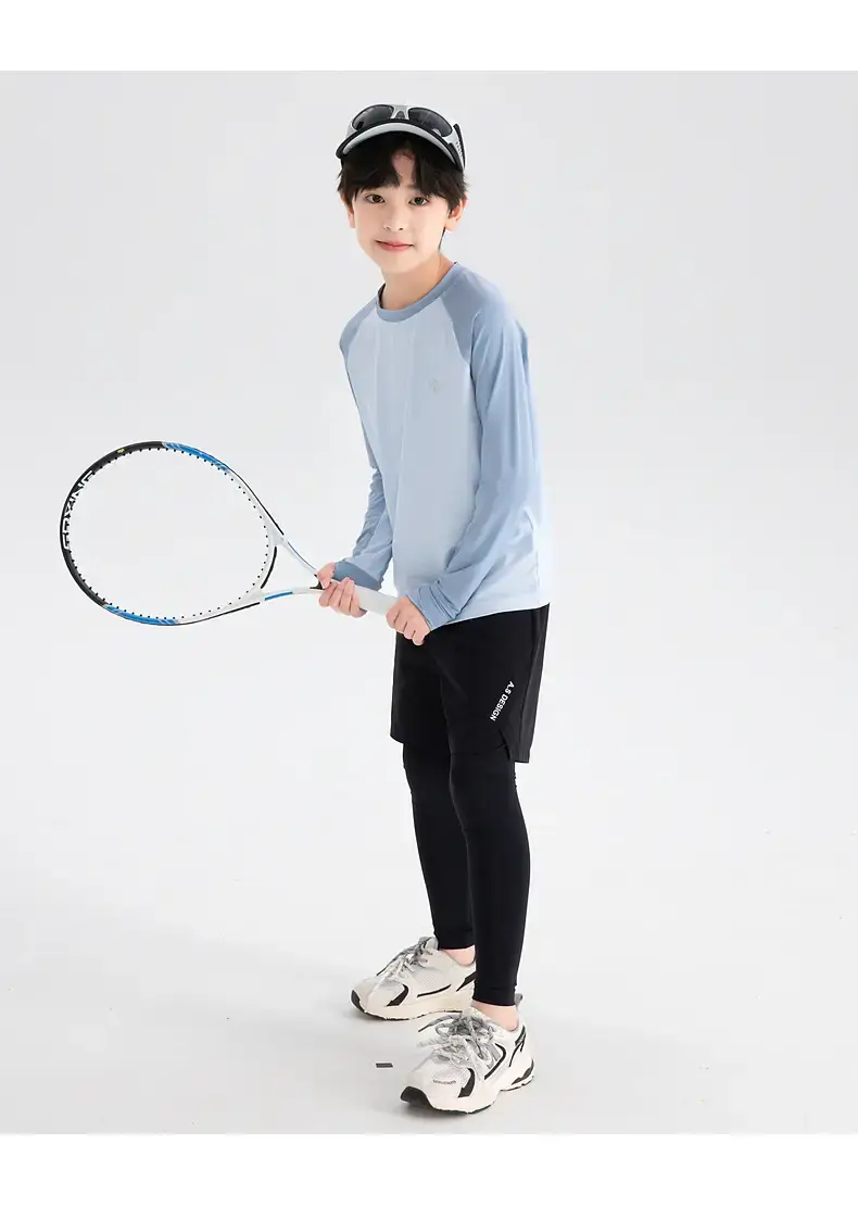 Boys' Blue Raglan Sleeve Badminton T-Shirt 2025 — feature 19
