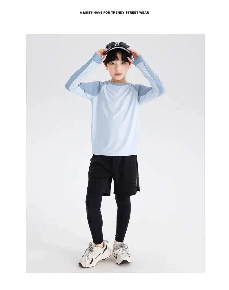 Boys' Blue Raglan Sleeve Badminton T-Shirt 2025 — feature 2