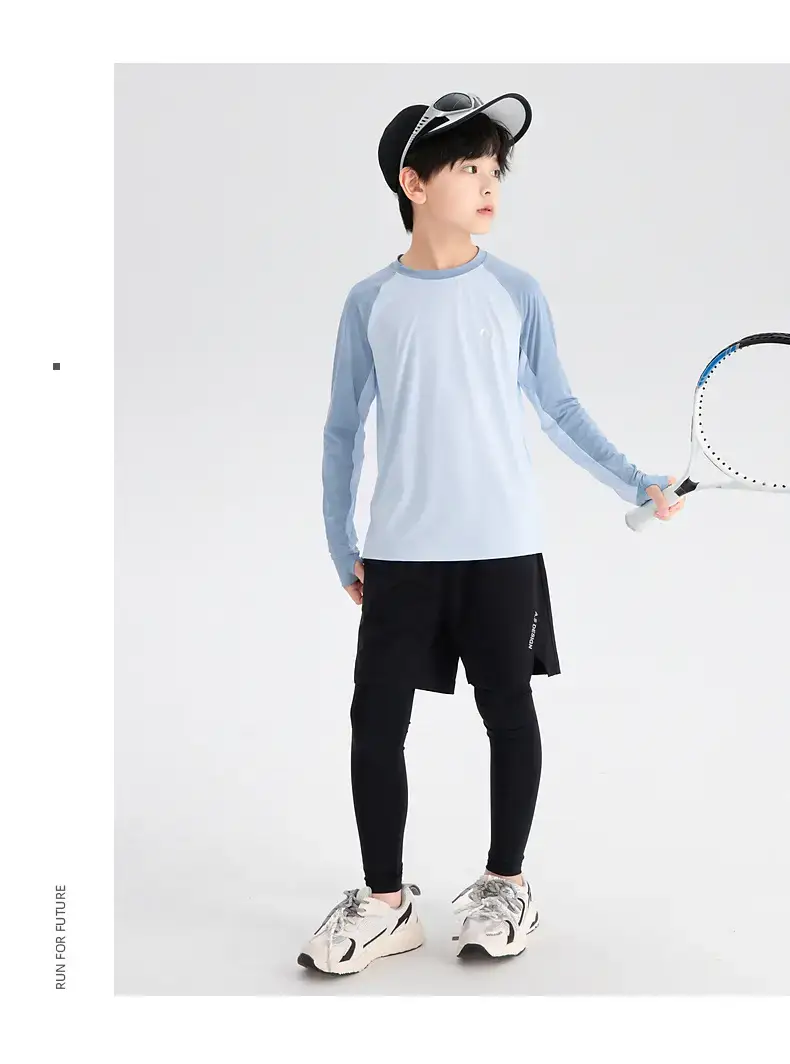 Boys' Blue Raglan Sleeve Badminton T-Shirt 2025 — feature 21