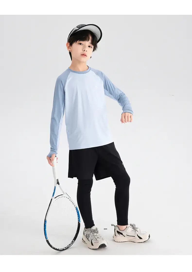 Boys' Blue Raglan Sleeve Badminton T-Shirt 2025 — feature 22