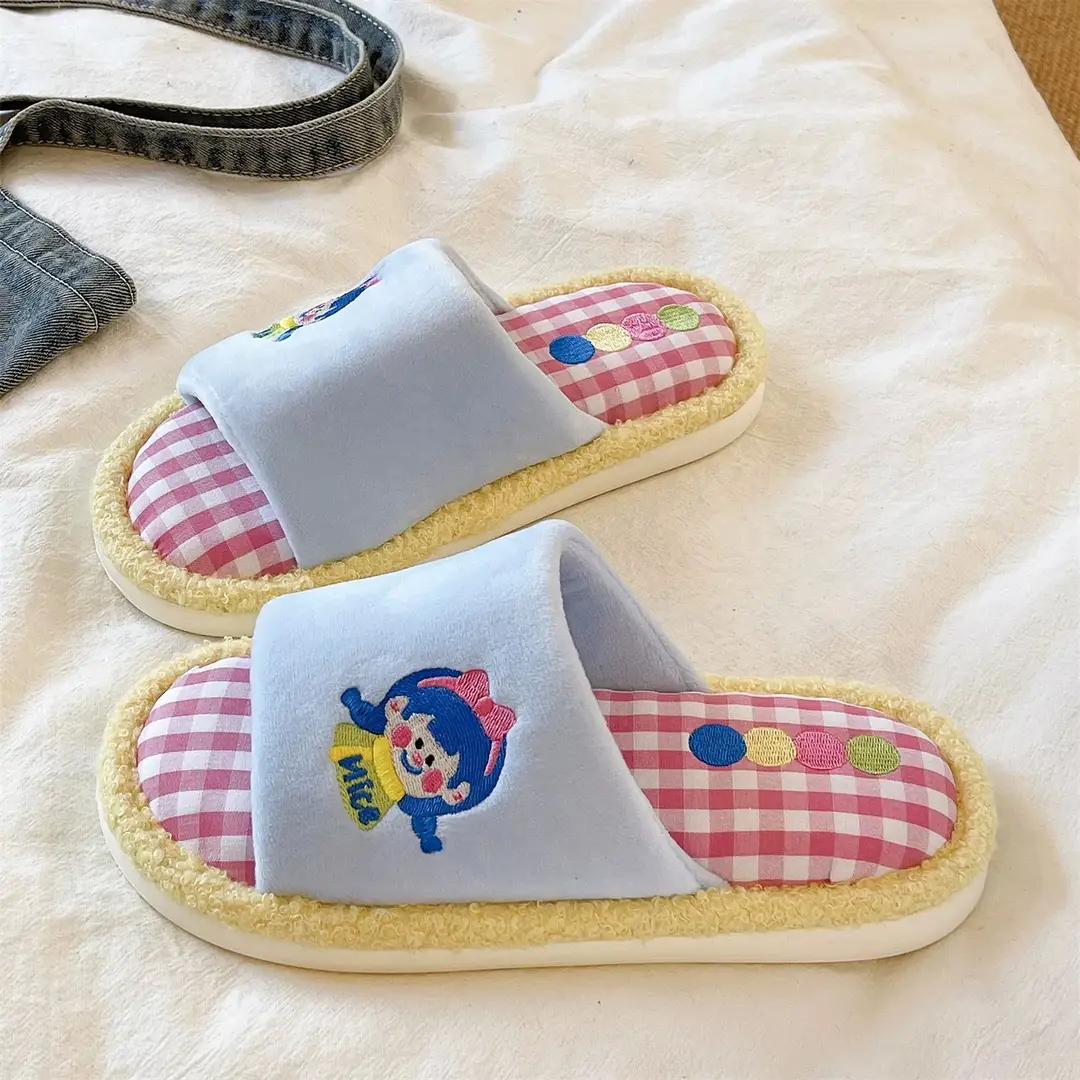 Cute Cartoon Cotton Slippers for Women Cross-Border New Autumn and Winter Student Indoor Home Soft-Soled Comfortable Non-Slip Floor Shoes
