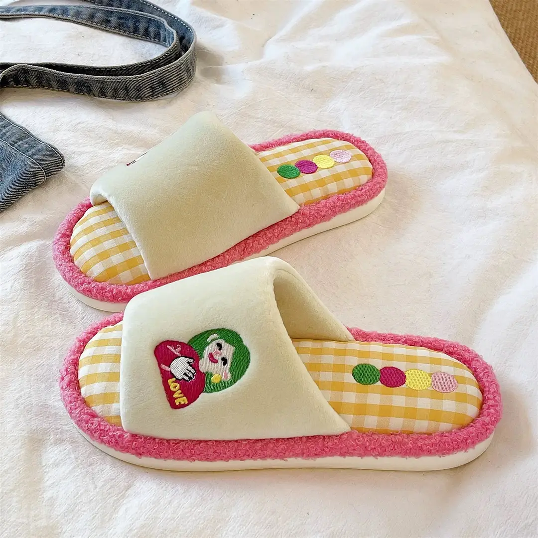Cute Cartoon Cotton Slippers for Women Cross-Border New Autumn and Winter Student Indoor Home Soft-Soled Comfortable Non-Slip Floor Shoes