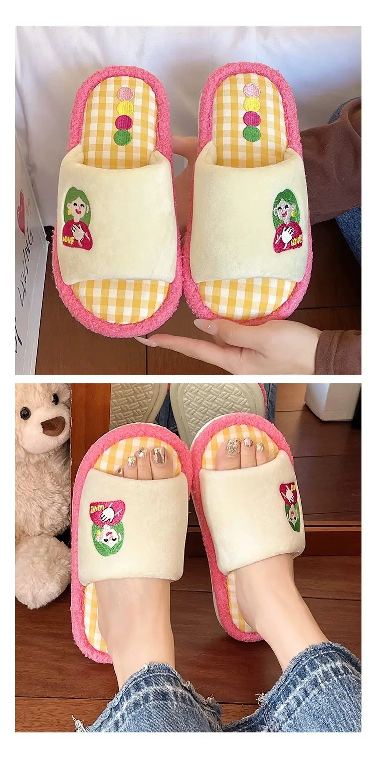 Cute Cartoon Cotton Slippers for Women Cross-Border New Autumn and Winter Student Indoor Home Soft-Soled Comfortable Non-Slip Floor Shoes — feature 11