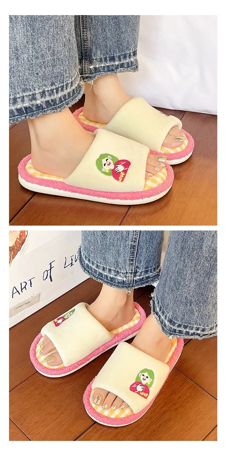 Cute Cartoon Cotton Slippers for Women Cross-Border New Autumn and Winter Student Indoor Home Soft-Soled Comfortable Non-Slip Floor Shoes — feature 12
