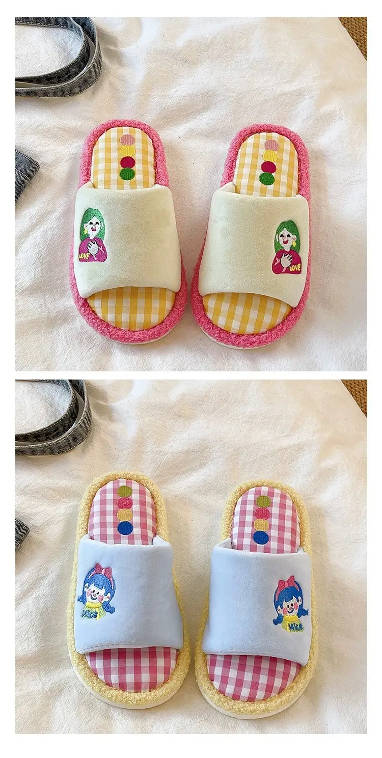 Cute Cartoon Cotton Slippers for Women Cross-Border New Autumn and Winter Student Indoor Home Soft-Soled Comfortable Non-Slip Floor Shoes — feature 5