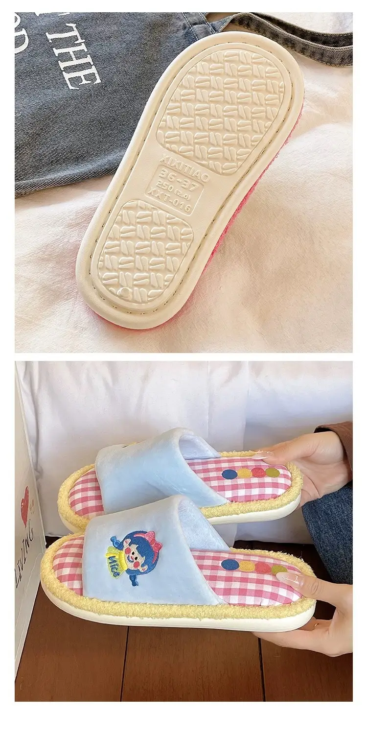 Cute Cartoon Cotton Slippers for Women Cross-Border New Autumn and Winter Student Indoor Home Soft-Soled Comfortable Non-Slip Floor Shoes — feature 7