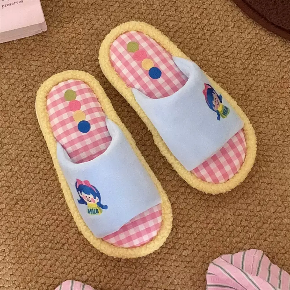 Cute Cartoon Cotton Slippers for Women Cross-Border New Autumn and Winter Student Indoor Home Soft-Soled Comfortable Non-Slip Floor Shoes
