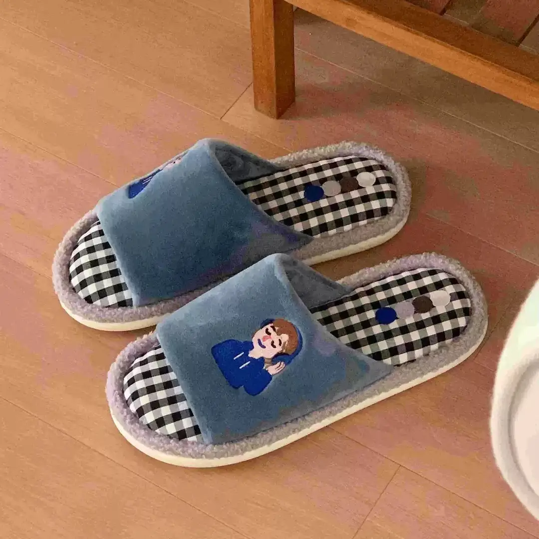 Cute Cartoon Cotton Slippers for Women Cross-Border New Autumn and Winter Student Indoor Home Soft-Soled Comfortable Non-Slip Floor Shoes