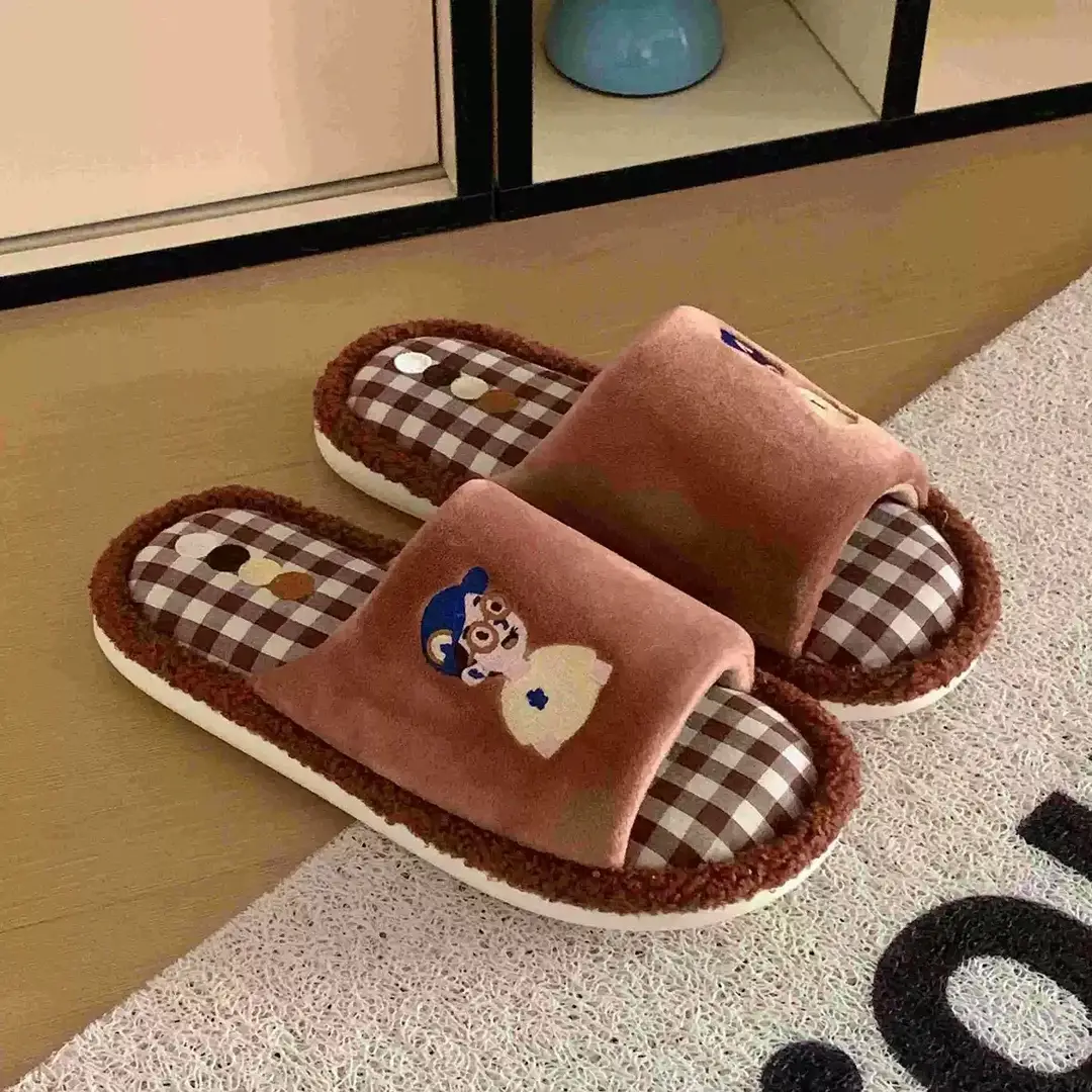 Cute Cartoon Cotton Slippers for Women Cross-Border New Autumn and Winter Student Indoor Home Soft-Soled Comfortable Non-Slip Floor Shoes