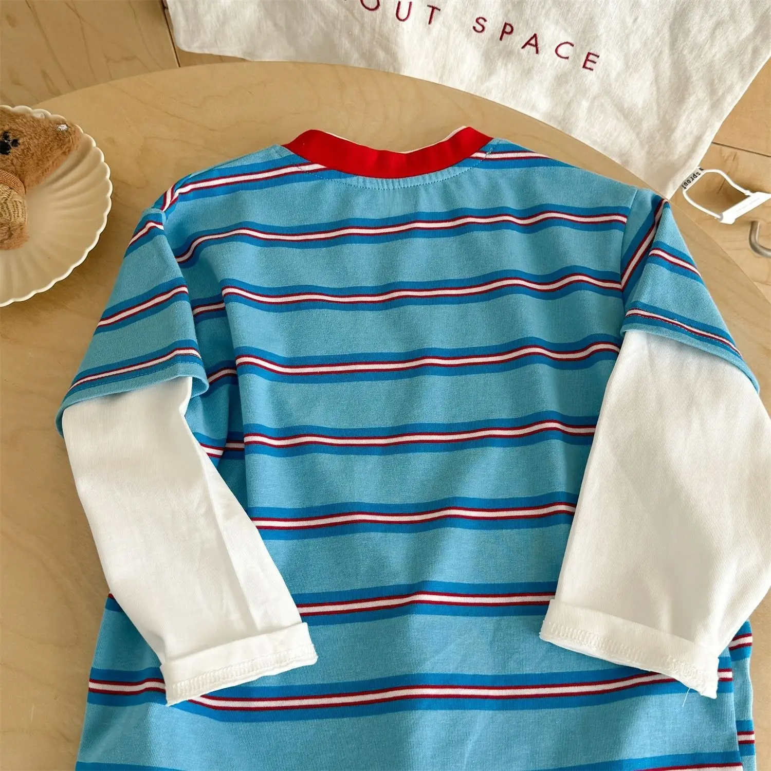 Blue Striped Baby T-Shirt for Boys 2025 Autumn - Image 4