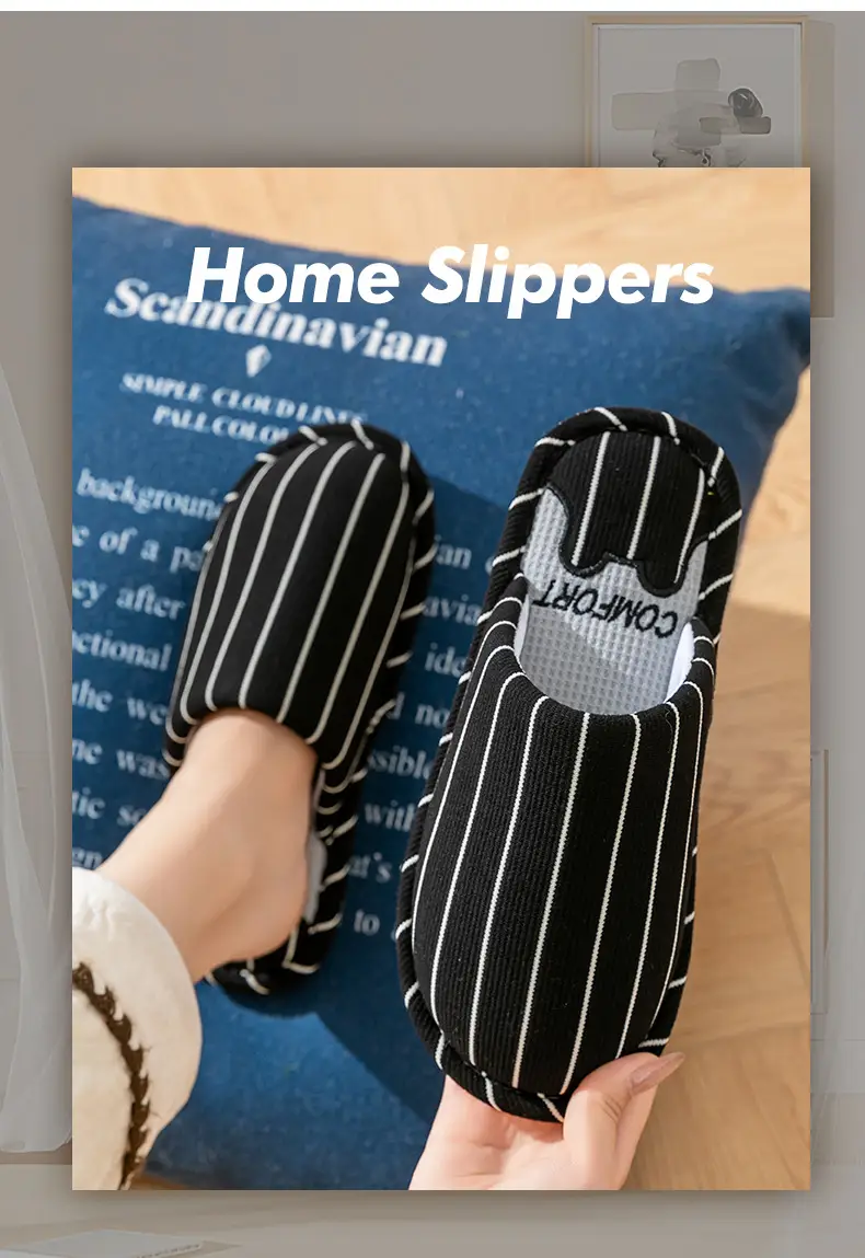 Cotton Slippers for Women, Spring, Autumn and Winter Home Use, Indoor Non-Slip Couple Home Warm Winter Plush Slippers for Men — feature 15