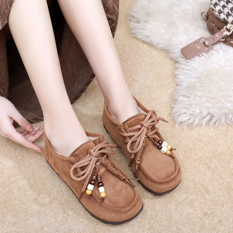 Kangaroo Shoes for Women 2025 Autumn and Winter New Style Fleece-Lined Warm Women's Cotton Shoes Retro Casual Birkenstock Shoes Versatile Beanie Shoes - Image 10
