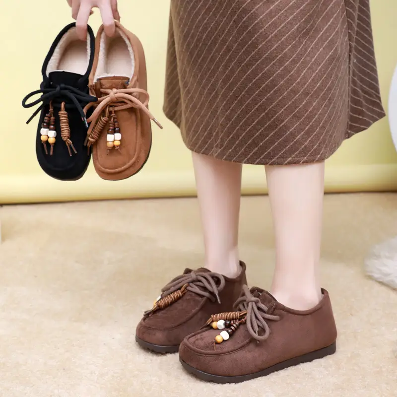 Kangaroo Shoes for Women 2025 Autumn and Winter New Style Fleece-Lined Warm Women's Cotton Shoes Retro Casual Birkenstock Shoes Versatile Beanie Shoes - Image 11
