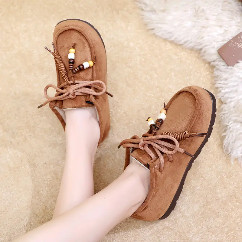 Kangaroo Shoes for Women 2025 Autumn and Winter New Style Fleece-Lined Warm Women's Cotton Shoes Retro Casual Birkenstock Shoes Versatile Beanie Shoes - Image 12
