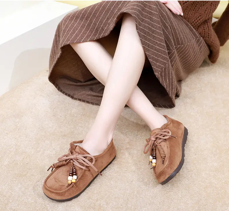 Kangaroo Shoes for Women 2025 Autumn and Winter New Style Fleece-Lined Warm Women's Cotton Shoes Retro Casual Birkenstock Shoes Versatile Beanie Shoes — feature 16
