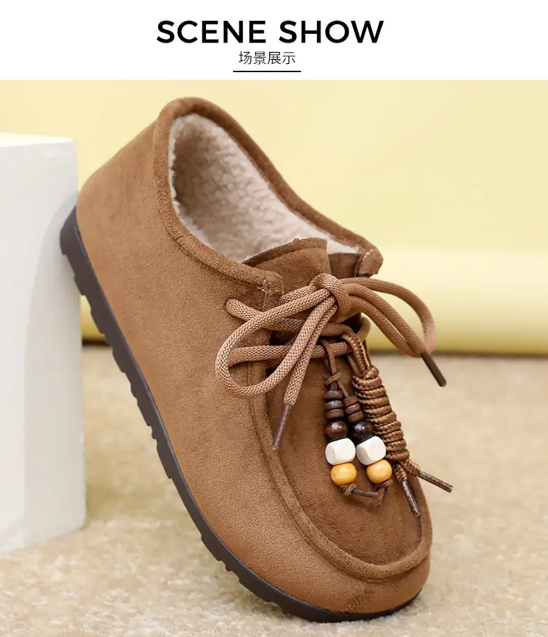 Kangaroo Shoes for Women 2025 Autumn and Winter New Style Fleece-Lined Warm Women's Cotton Shoes Retro Casual Birkenstock Shoes Versatile Beanie Shoes — feature 28