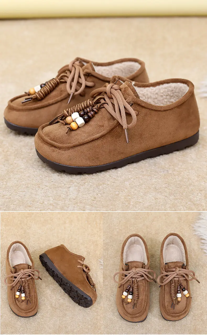 Kangaroo Shoes for Women 2025 Autumn and Winter New Style Fleece-Lined Warm Women's Cotton Shoes Retro Casual Birkenstock Shoes Versatile Beanie Shoes — feature 29