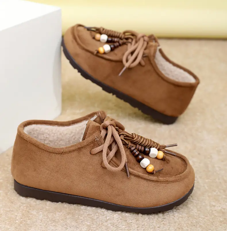 Kangaroo Shoes for Women 2025 Autumn and Winter New Style Fleece-Lined Warm Women's Cotton Shoes Retro Casual Birkenstock Shoes Versatile Beanie Shoes — feature 31