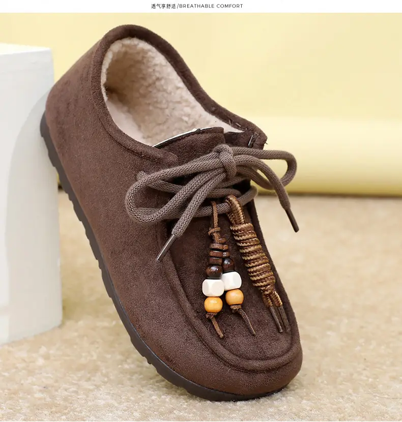 Kangaroo Shoes for Women 2025 Autumn and Winter New Style Fleece-Lined Warm Women's Cotton Shoes Retro Casual Birkenstock Shoes Versatile Beanie Shoes — feature 32