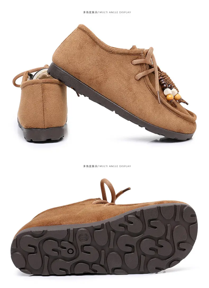 Kangaroo Shoes for Women 2025 Autumn and Winter New Style Fleece-Lined Warm Women's Cotton Shoes Retro Casual Birkenstock Shoes Versatile Beanie Shoes — feature 41