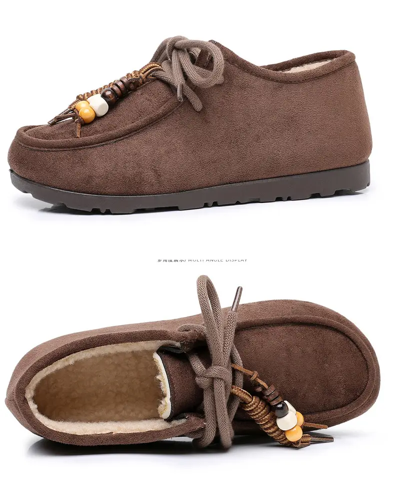 Kangaroo Shoes for Women 2025 Autumn and Winter New Style Fleece-Lined Warm Women's Cotton Shoes Retro Casual Birkenstock Shoes Versatile Beanie Shoes — feature 43