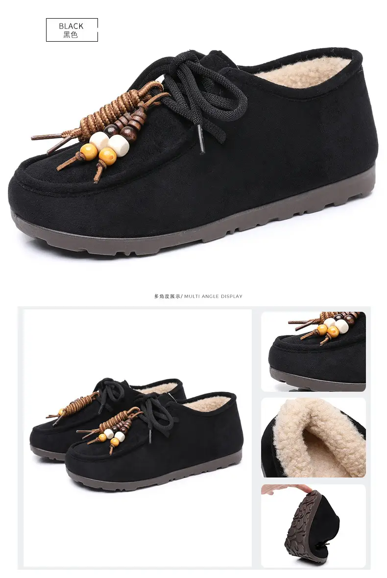 Kangaroo Shoes for Women 2025 Autumn and Winter New Style Fleece-Lined Warm Women's Cotton Shoes Retro Casual Birkenstock Shoes Versatile Beanie Shoes — feature 45
