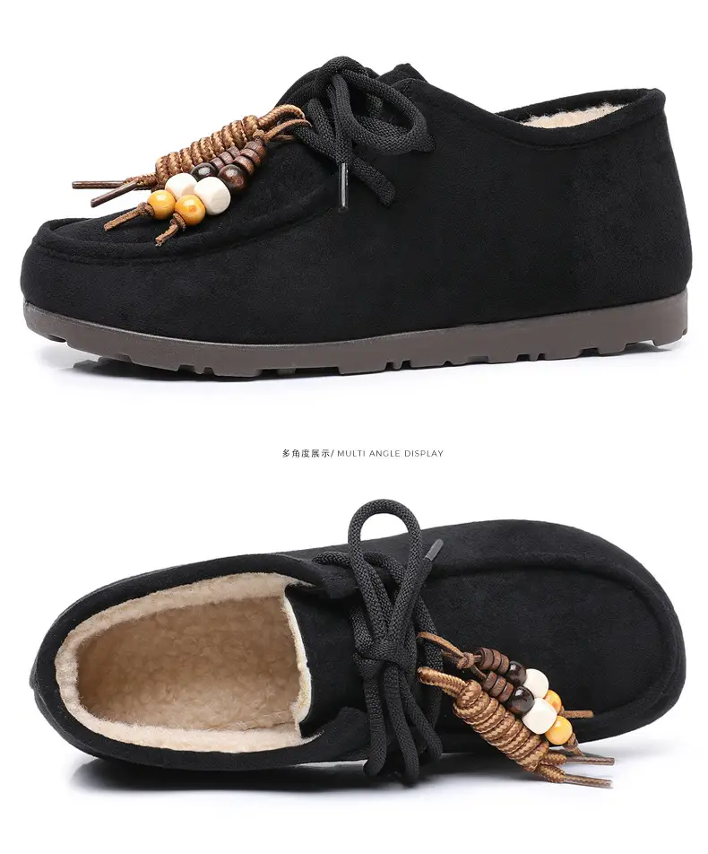Kangaroo Shoes for Women 2025 Autumn and Winter New Style Fleece-Lined Warm Women's Cotton Shoes Retro Casual Birkenstock Shoes Versatile Beanie Shoes — feature 46