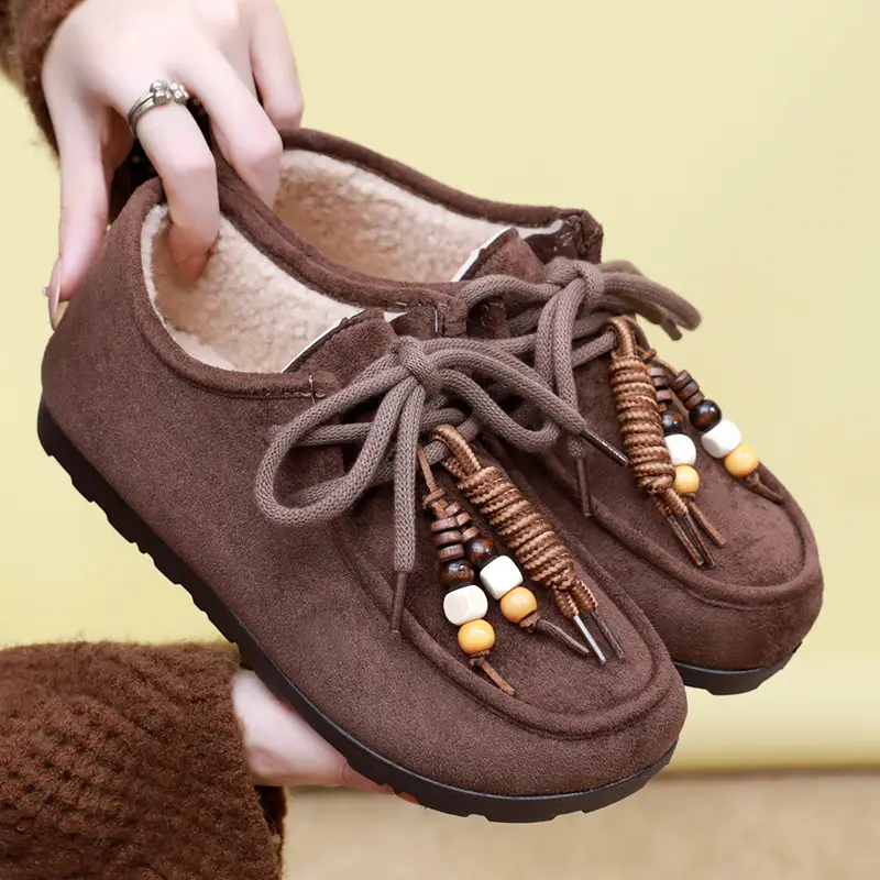 Kangaroo Shoes for Women 2025 Autumn and Winter New Style Fleece-Lined Warm Women's Cotton Shoes Retro Casual Birkenstock Shoes Versatile Beanie Shoes - Image 7